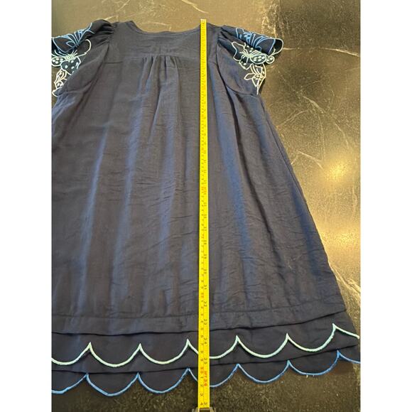 umgee Navy flutter sleeve tunic dress MED - Picture 9 of 9